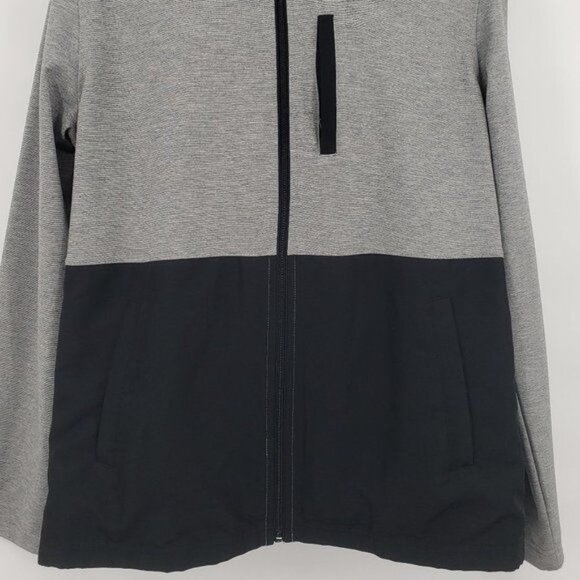 ALFANI Gray Black Color Block Track Jacket Mixed Media Large NWOT - Picture 2 of 8
